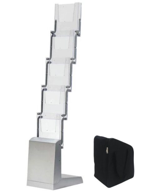 Esiteteline lokeroilla 5xA4 suojalaukulla